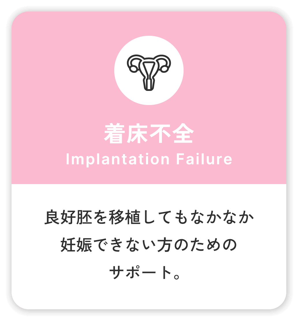 着床不全 Implantation Failure 良好胚を移植してもなかなか妊娠できない方のためのサポート。